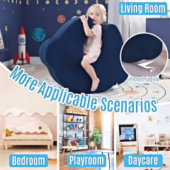 Custom Kids Sensory Squeeze Chair, Cloud Shape Compression Foam Floor Sofa with Removable Sequin Sensory Pads, Autism Support Toddler Floor Cushion