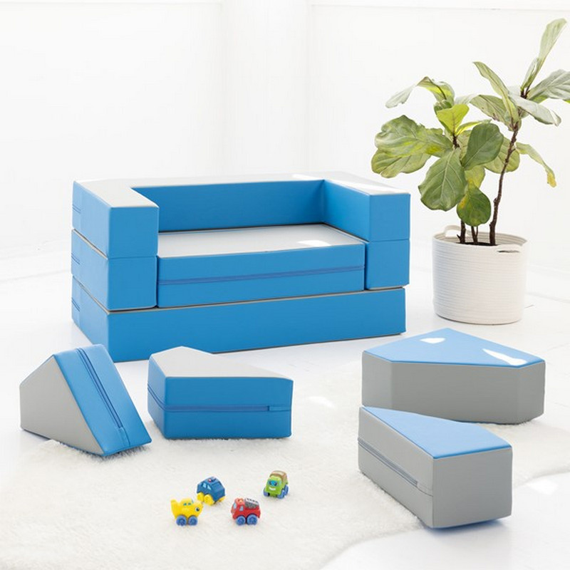 Custom Modular Kids Foam Play Sofa, DIY Building Block Climbing Mat, Multifunctional Convertible Children Modular Play Couch