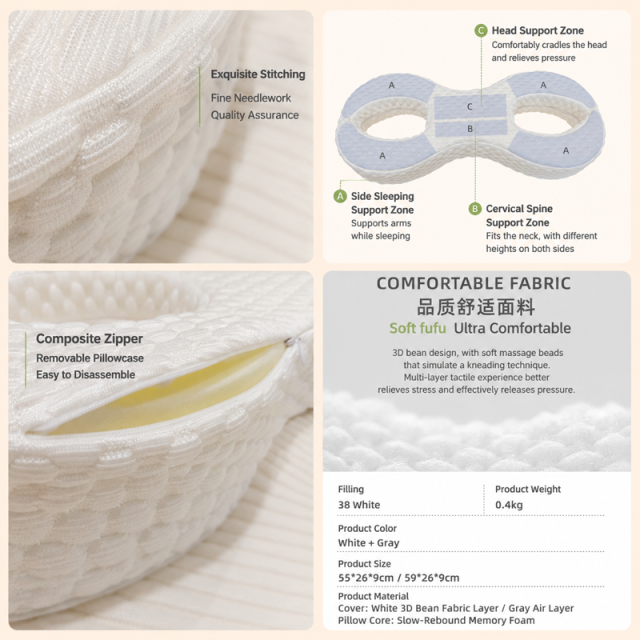 New Arrival Spa Face Cradle Pillow, Memory Foam Massage Face Pillow, Skin-friendly Neck Support Pillow for Beauty Salon Wholesale
