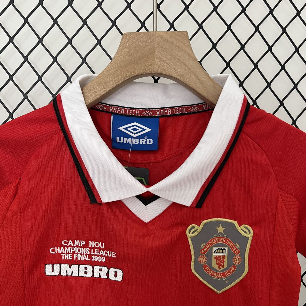 Manchester United 99-00 Home Retro Kid Kits Youth Apparels Jersey