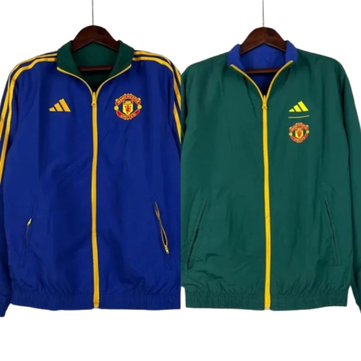 2023-2024 Manchester United Reversible Windbreaker（Blue-Green）Soccer Jersey 1:1 Thai Quality
