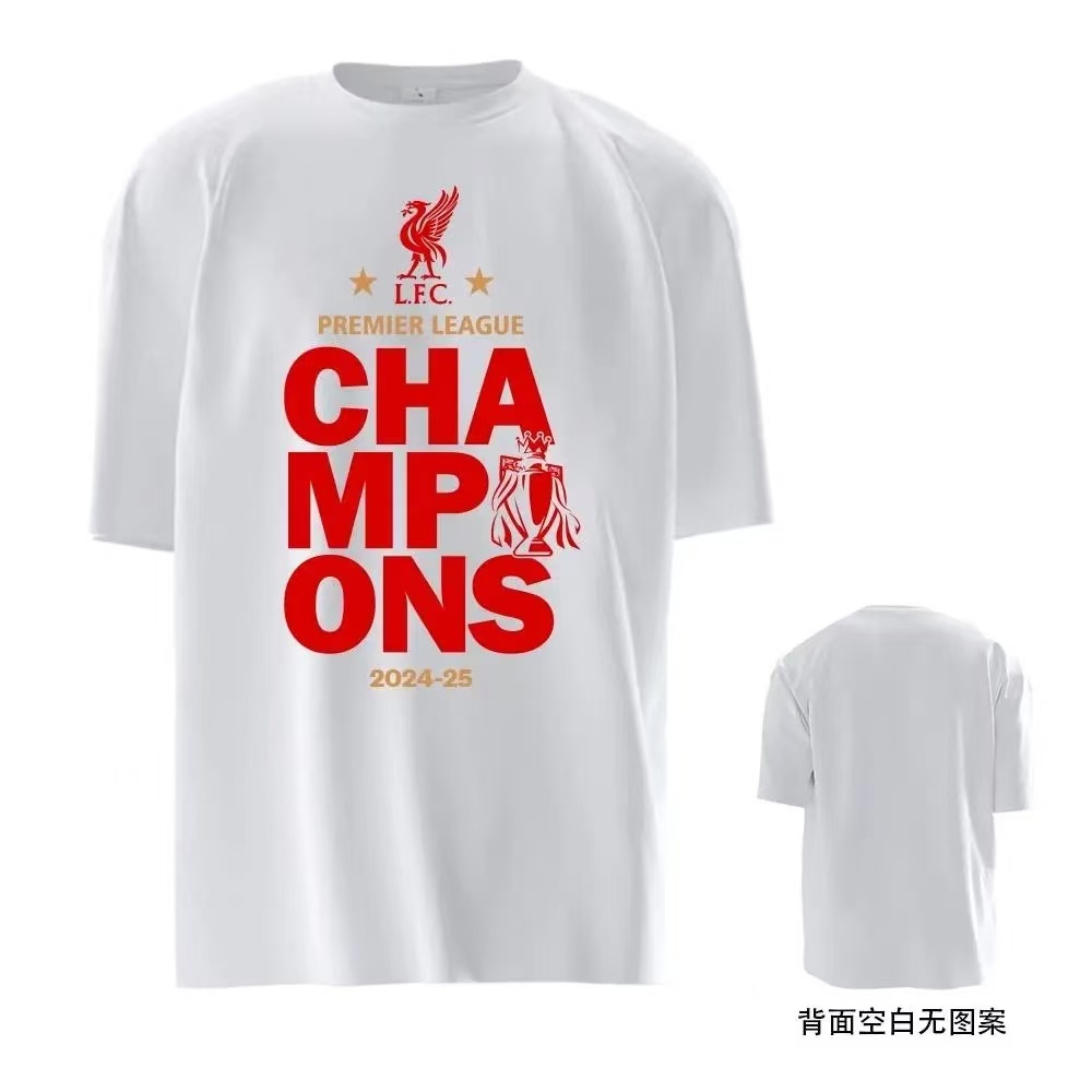 2025 Premier League Liverpool Championship Commemorative 20 Champions League Short Sleeve T-shirt