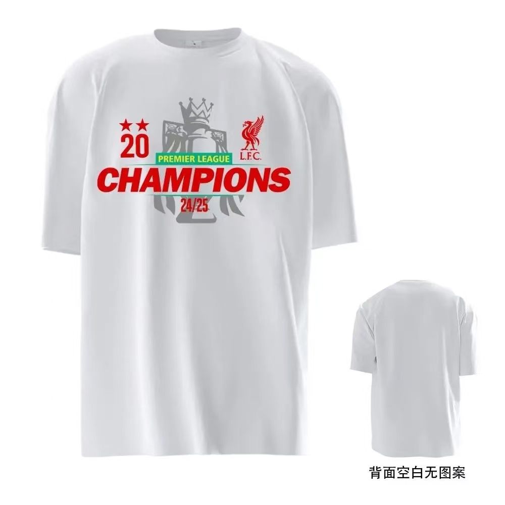 2025 Premier League Liverpool Championship Commemorative 20 Champions League Short Sleeve T-shirt