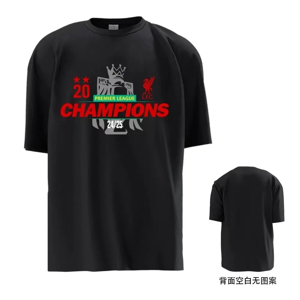 2025 Premier League Liverpool Championship Commemorative 20 Champions League Short Sleeve T-shirt