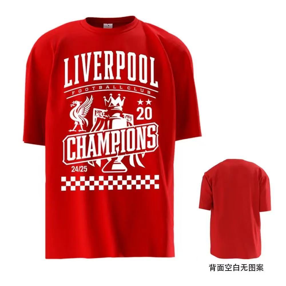 2025 Premier League Liverpool Championship Commemorative 20 Champions League Short Sleeve T-shirt