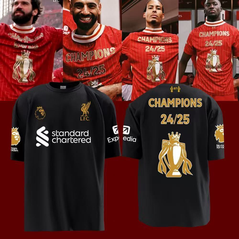2025 Premier League Liverpool Championship Commemorative 20 Champions League Short Sleeve T-shirt