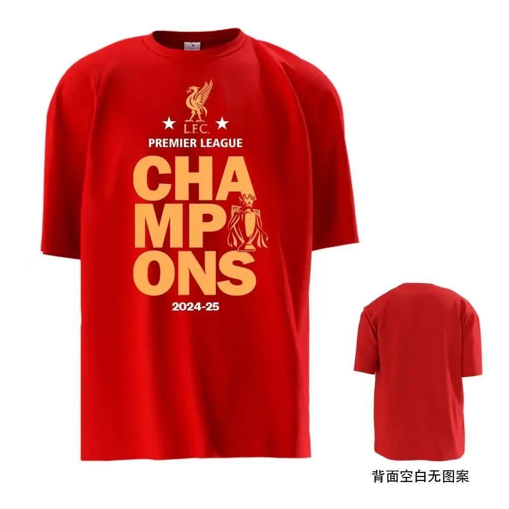 2025 Premier League Liverpool Championship Commemorative 20 Champions League Short Sleeve T-shirt