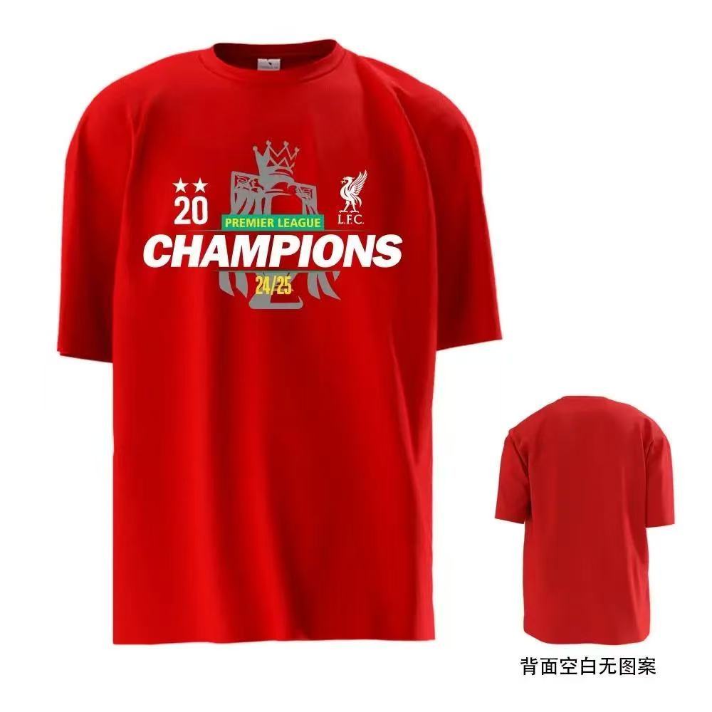 2025 Premier League Liverpool Championship Commemorative 20 Champions League Short Sleeve T-shirt