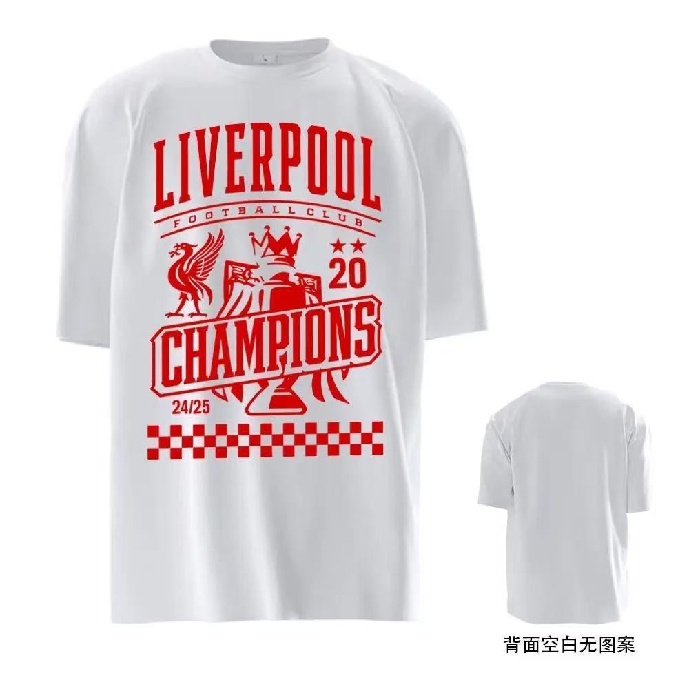 2025 Premier League Liverpool Championship Commemorative 20 Champions League Short Sleeve T-shirt