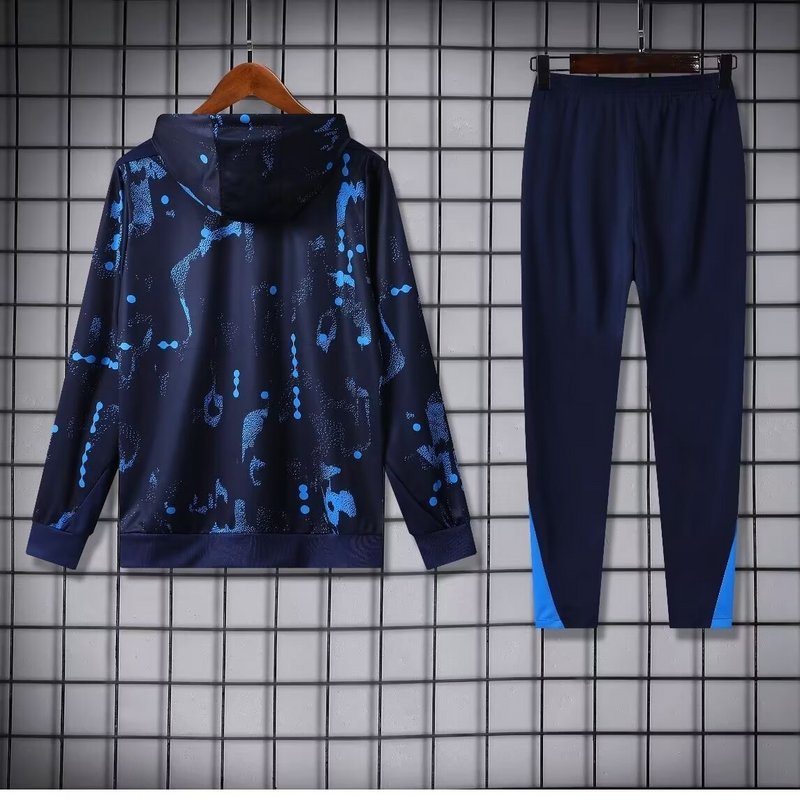 Nike Chelsea 2024-25 Black&Blue Hooded Training Tracksuit Kits