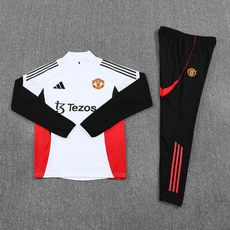25-26 Manchester United Training Kits Long White Football Track suits