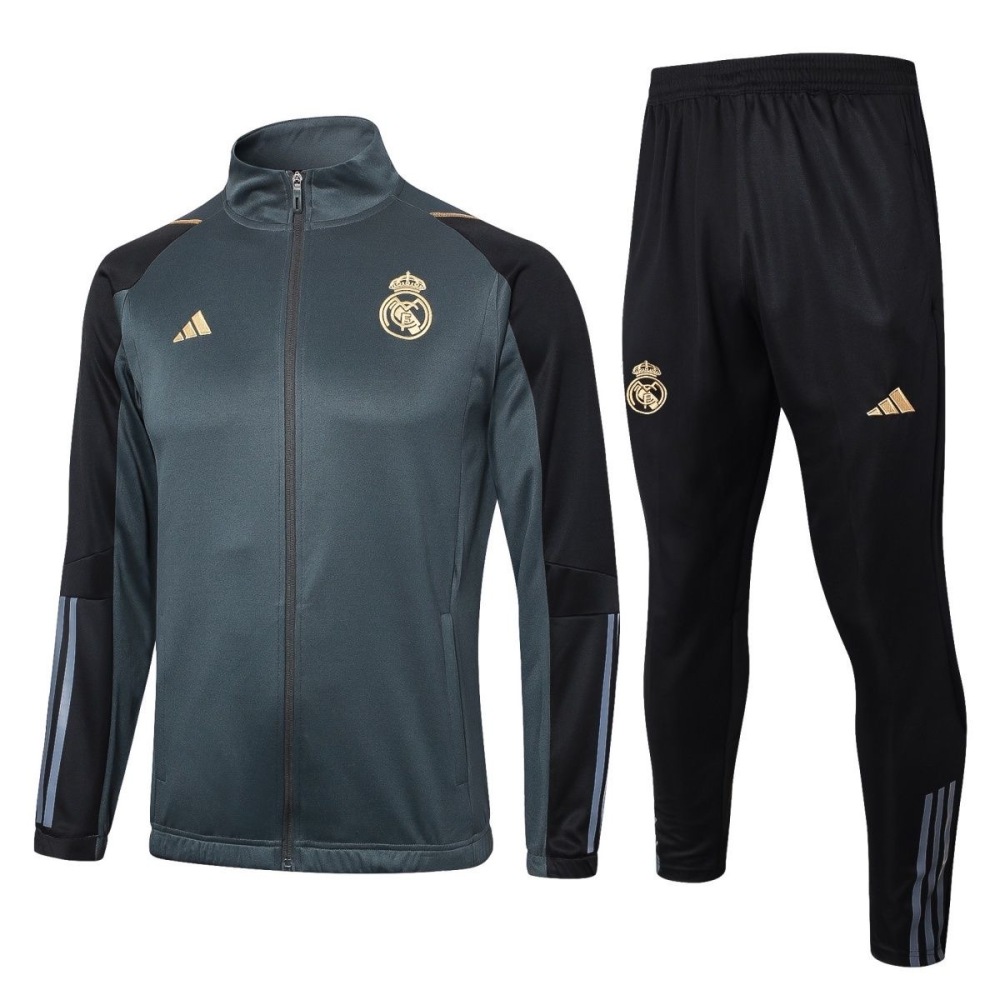 23-24 Real Madrid deep green training suit football sportswear