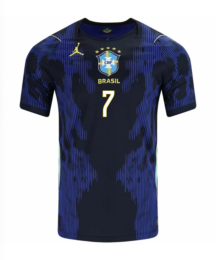 VINI JR. #7 Brazil Soccer Jersey Away Custom Shirt World Cup 2026
