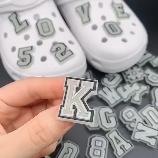 alphanumeric charm for shoes accessories