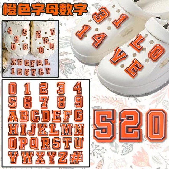 alphanumeric charm for shoes accessories