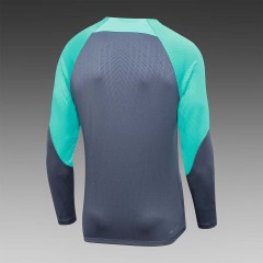 2023/2024 Barcelona Half-Pull Training Suit Green-Gray Jersey Set
