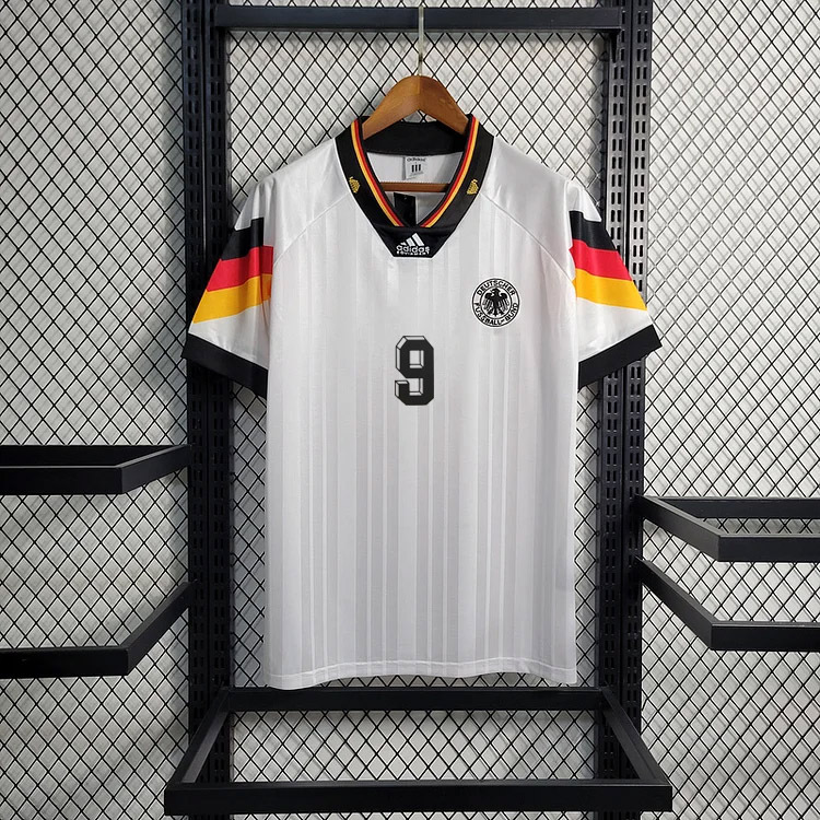 Retro 1992 Germany away V?ller  Football jersey retro