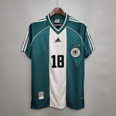Retro 1998 Germany away MOLLER #7 Klinsmann #18 MATTHAUS #8 Football jersey retro
