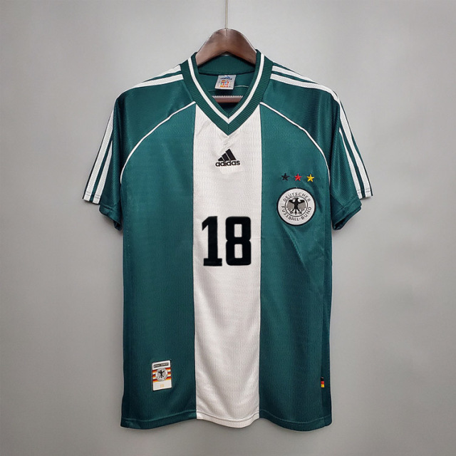 Retro 1998 Germany away MOLLER #7 Klinsmann #18 MATTHAUS #8 Football jersey retro