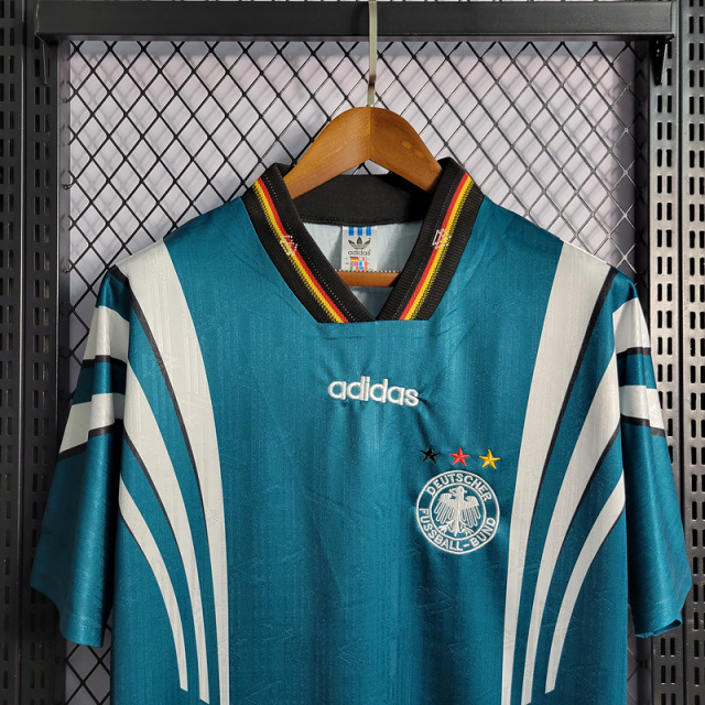 Retro 1996 Germany away MOLLER #7 Klinsmann #18 KUNTZ #11 Football jersey retro