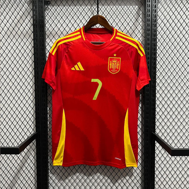 Spain 2024-25 Euro Home MORATA GERARD OLMO RODRIGO Football Jersey