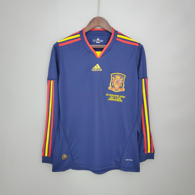 Retro long sleeve Spain 2010 away   Football jersey retro