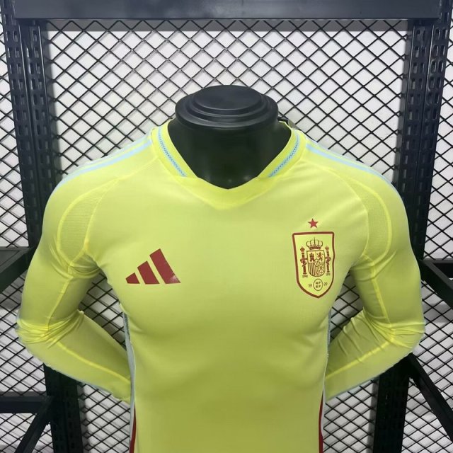 Spain 2024-25 Euro Away Long Sleeves Jersey  Player Version
