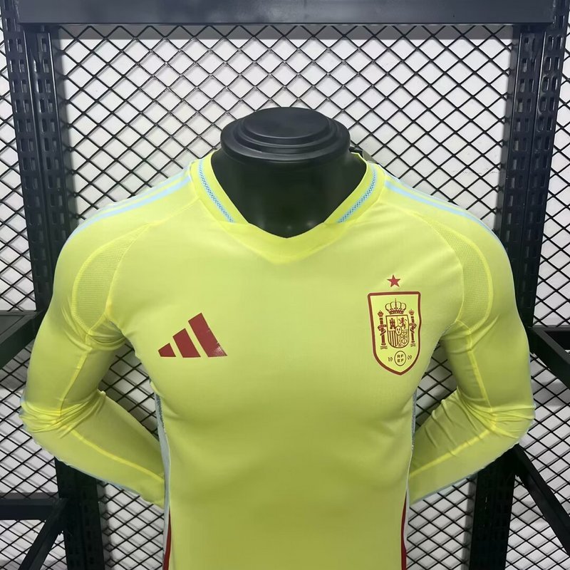 Spain 2024-25 Euro Away Long Sleeves Jersey  Player Version