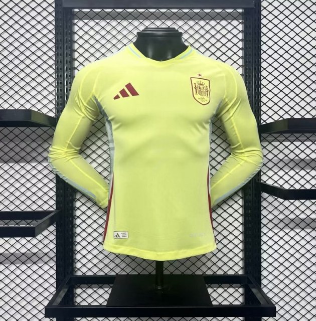 Spain 2024-25 Euro Away Long Sleeves Jersey  Player Version