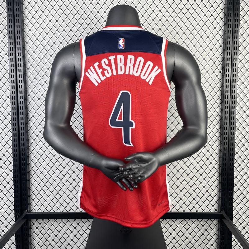 23 Season Washington Wizards away Red 4 Westbrook