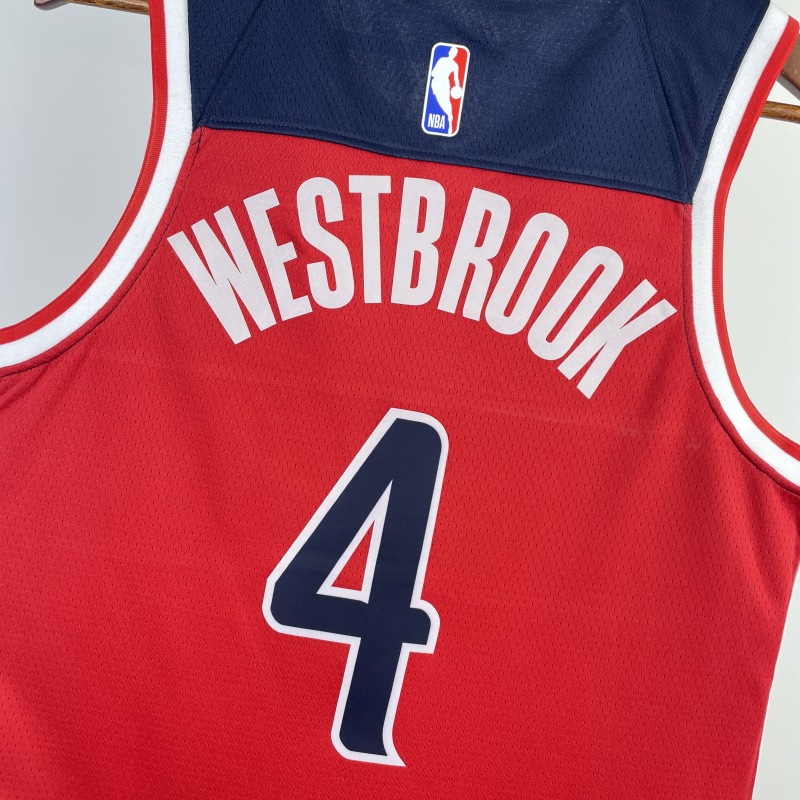 23 Season Washington Wizards away Red 4 Westbrook