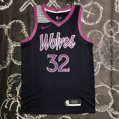 Minnesota Timberwolves Black Purple 32 Towns