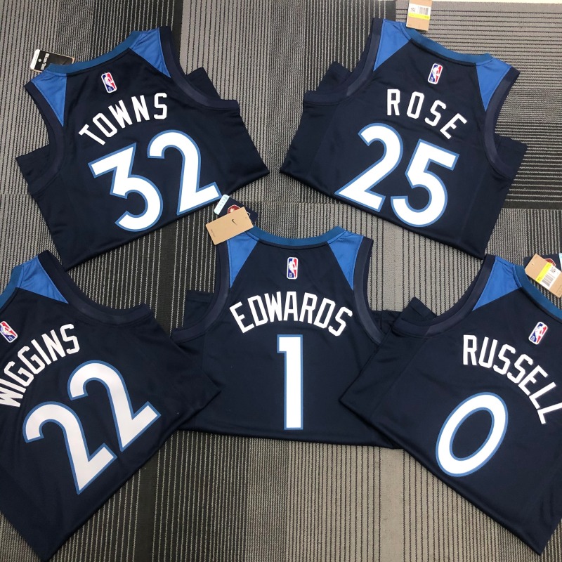 75th Anniversary Minnesota Timberwolves Dark Blue 22 Wiggins