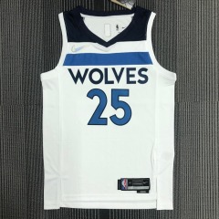 75th Anniversary Minnesota Timberwolves White 25 Rose