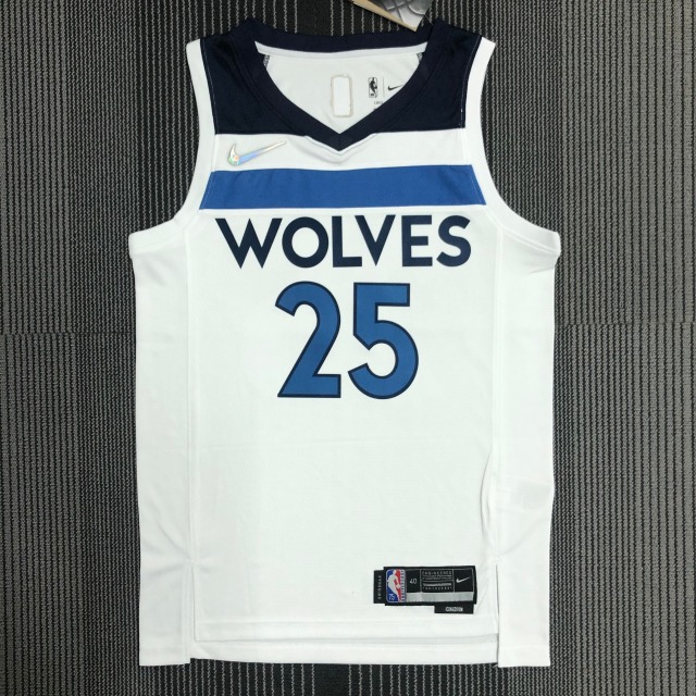 75th Anniversary Minnesota Timberwolves White 25 Rose