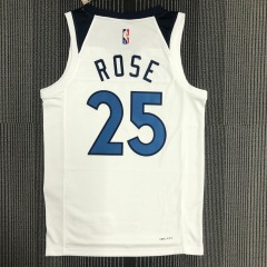 75th Anniversary Minnesota Timberwolves White 25 Rose
