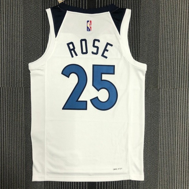 75th Anniversary Minnesota Timberwolves White 25 Rose