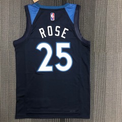 75th Anniversary Minnesota Timberwolves Navy Blue 25 Rose