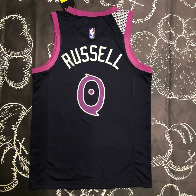Minnesota Timberwolves Black Purple 0 Russell