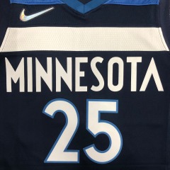 75th Anniversary Minnesota Timberwolves Navy Blue 25 Rose