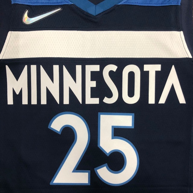 75th Anniversary Minnesota Timberwolves Navy Blue 25 Rose