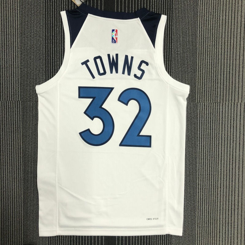 75th Anniversary Minnesota Timberwolves White 32 Towns
