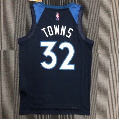 75th Anniversary Minnesota Timberwolves Navy Blue 32 Towns
