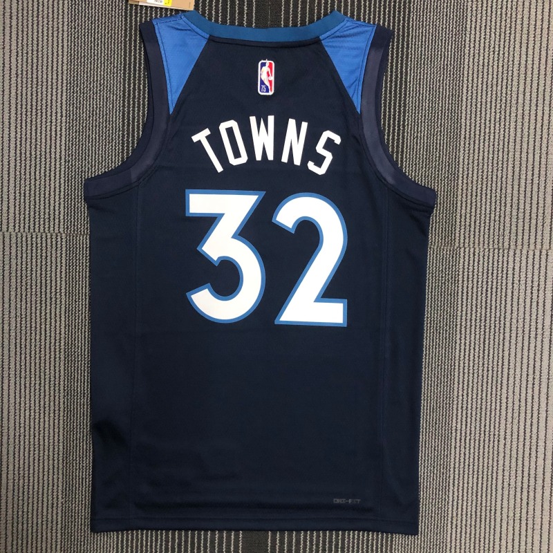 75th Anniversary Minnesota Timberwolves Navy Blue 32 Towns