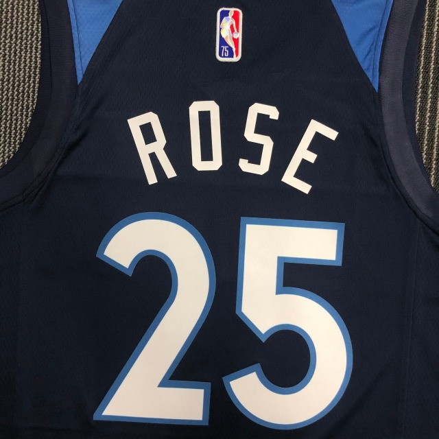 75th Anniversary Minnesota Timberwolves Navy Blue 25 Rose