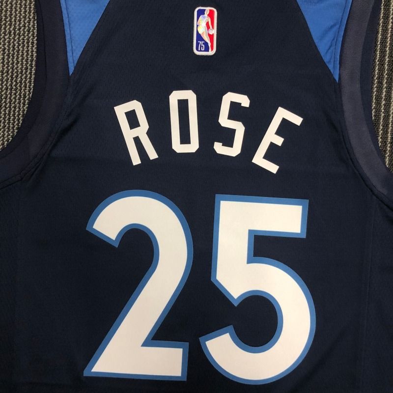 75th Anniversary Minnesota Timberwolves Navy Blue 25 Rose