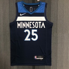 75th Anniversary Minnesota Timberwolves Navy Blue 25 Rose
