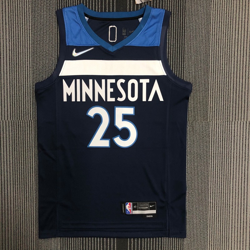75th Anniversary Minnesota Timberwolves Navy Blue 25 Rose