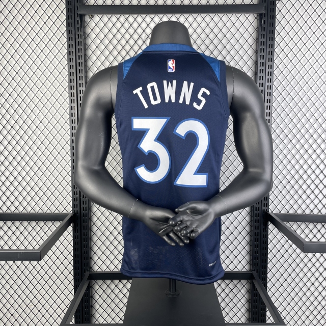23 season Minnesota Timberwolves away navy 32 TOWNS