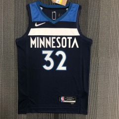 75th Anniversary Minnesota Timberwolves Navy Blue 32 Towns